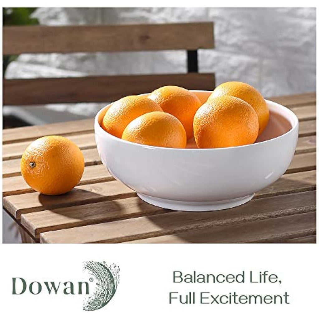 DOWAN Large Ceramic Serving Bowls | 2700ml White Salad Bowls, Set of 2
