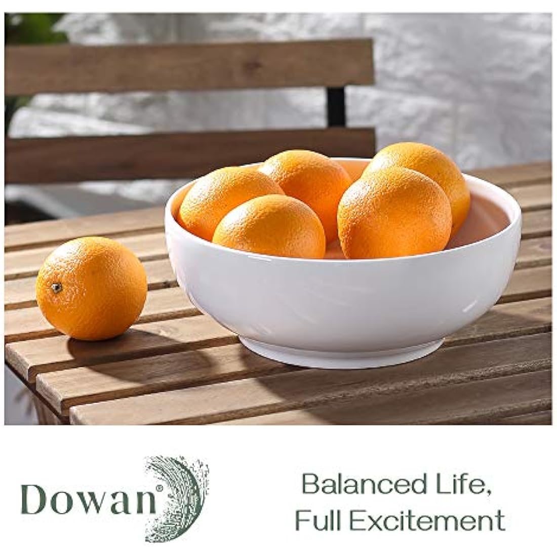 DOWAN Large Ceramic Serving Bowls | 2700ml White Salad Bowls, Set of 2