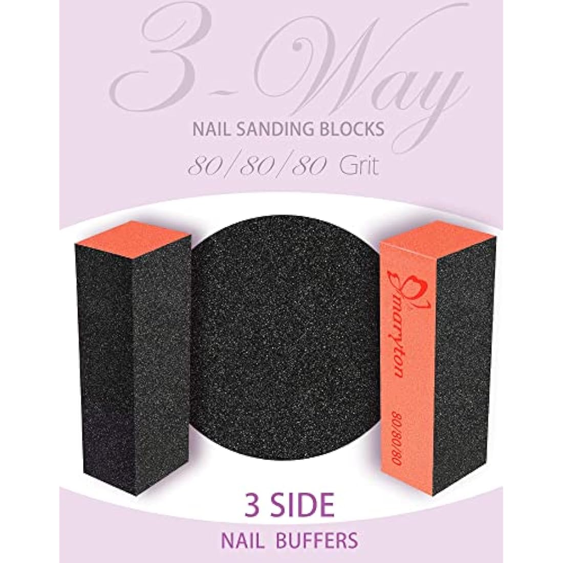 Nail Sanding Blocks – 80/80 Grit Acrylic Buffer Files, 10 Pack
