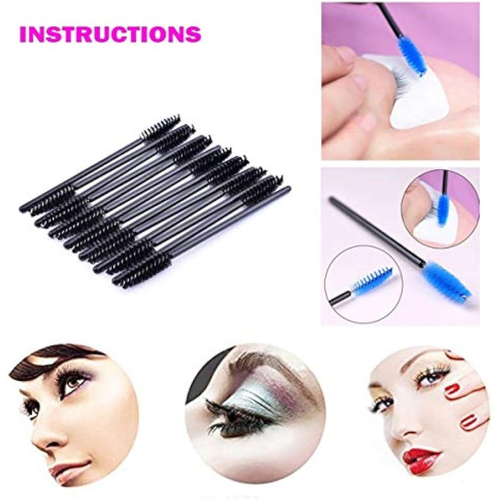 Jolof Store 50 PCS Disposable Eyelash Brushes | Mascara Wands - Black