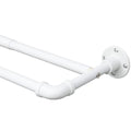 Harrms Industrial Double Curtain Pole | Matt White Extendable Metal Rod