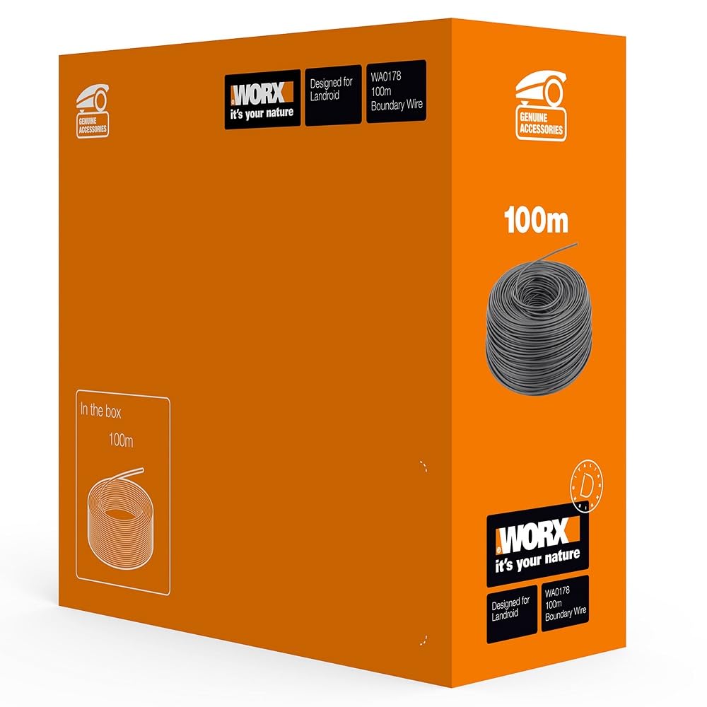 Worx WA0178 100m Perimeter Wire for Landroid Robot Mower - Black