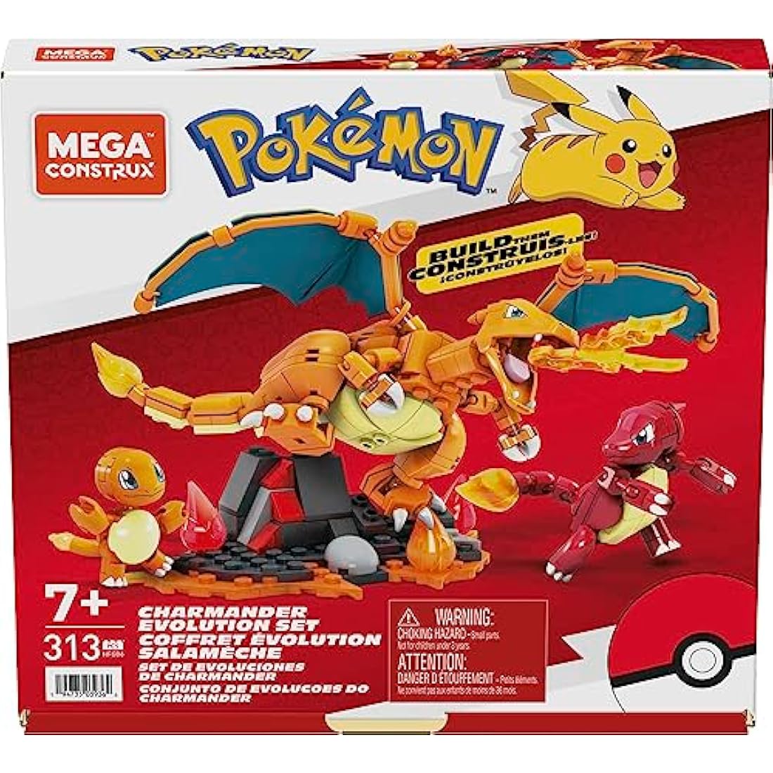 MEGA Pokémon Charmander Evolution Building Set - 3 Poseable Figures
