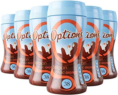 Options Orange Hot Chocolate Drink – Low Calorie Instant Cocoa (6 x 220g)