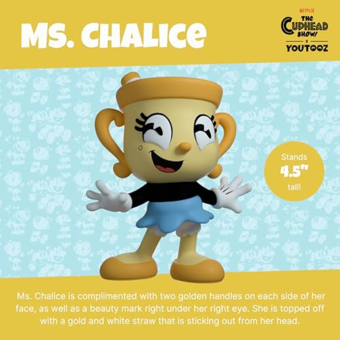 Youtooz Ms. Chalice Vinyl Figure – 4.5 Inch Cuphead Action Figure