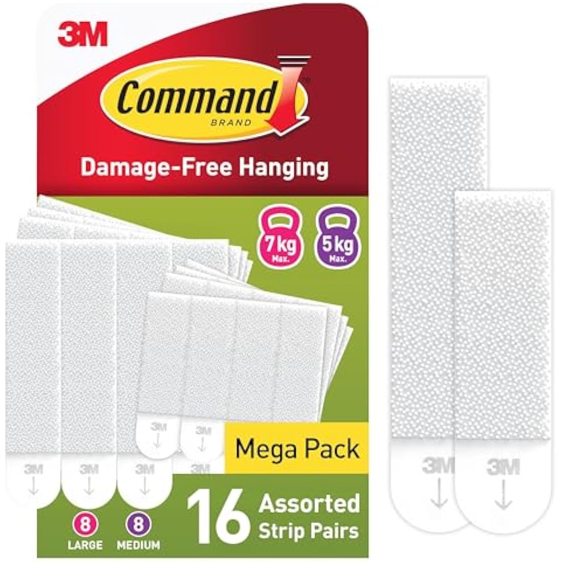 Command Damage-Free Picture Hanging Strips Value Pack | 16 Pairs