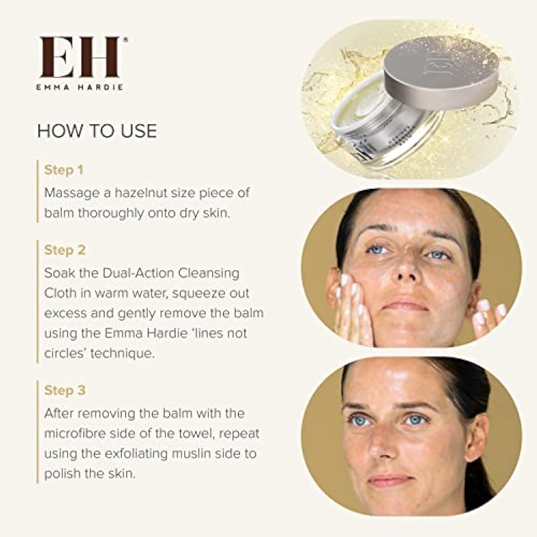 Emma Hardie Moringa Cleansing Balm & Cloth Set - Natural 100ml