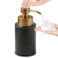 Ceramic Foam Soap Dispenser – Vintage Black & Gold, 9.1oz