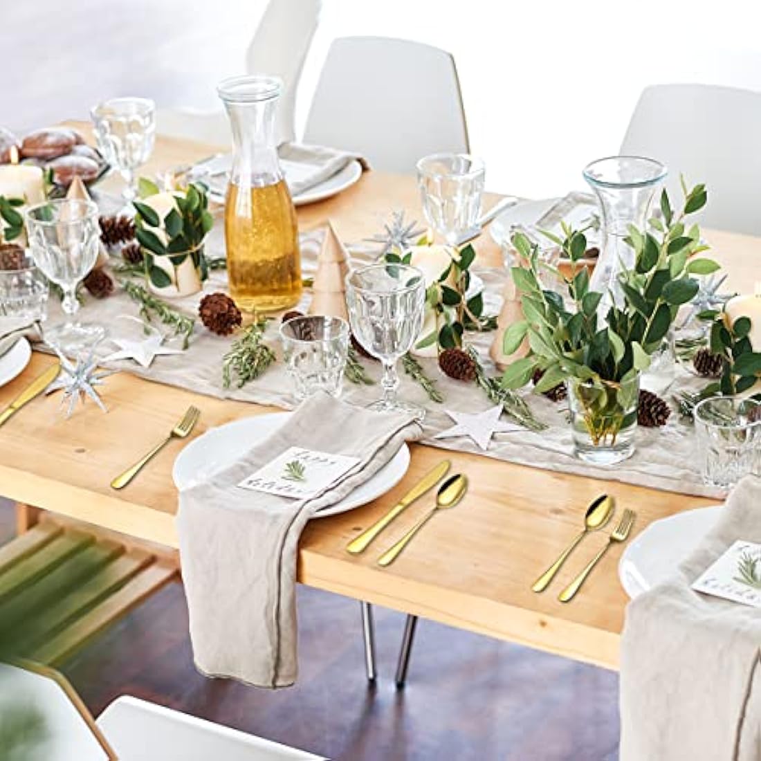Gold Cutlery Set – 60-Piece Stainless Steel Flatware for 20