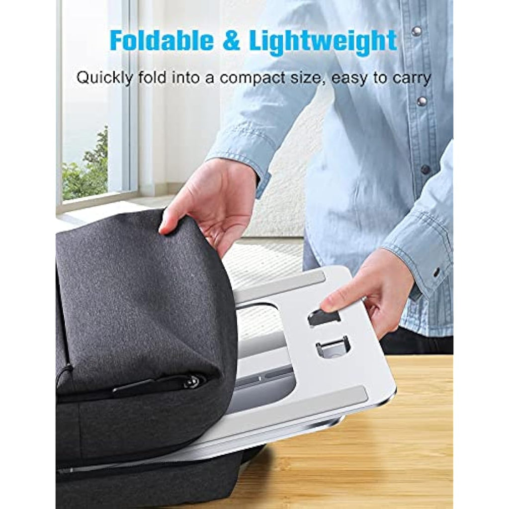 Jolof Store Laptop Stand – Ergonomic Adjustable Aluminum Riser (Silver)