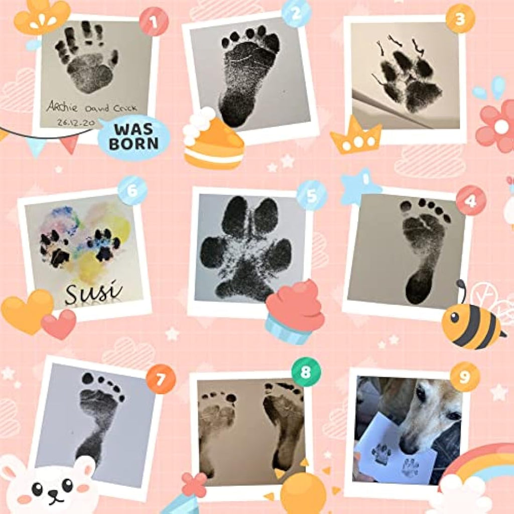 Jolof Store Inkless Baby Handprint and Dog Paw Print Kit with Photo Frames