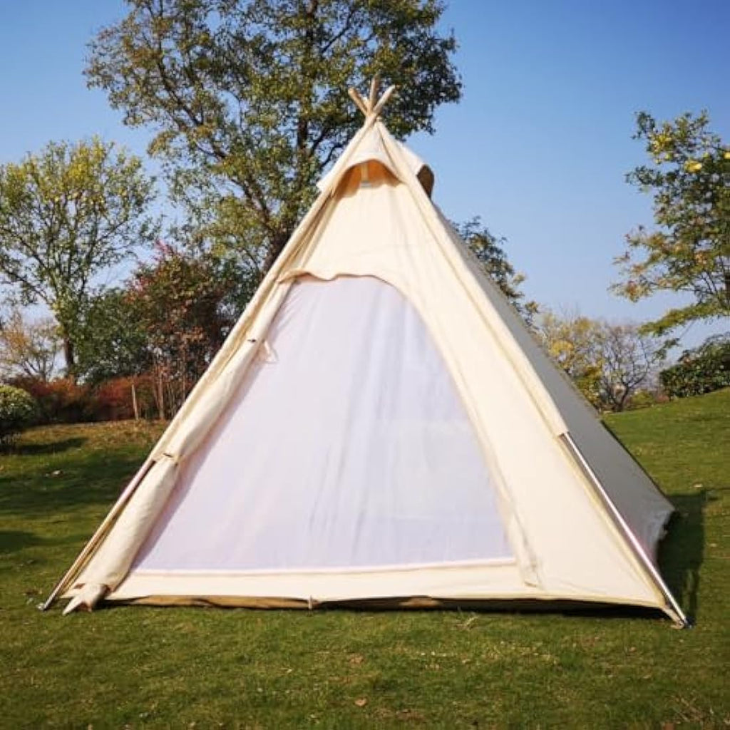 Canvas Pyramid Teepee Tent – 2-3 Person Waterproof Tipi