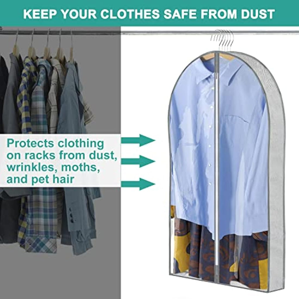 Garment Bags – 2 Pack Breathable Suit Covers, Grey