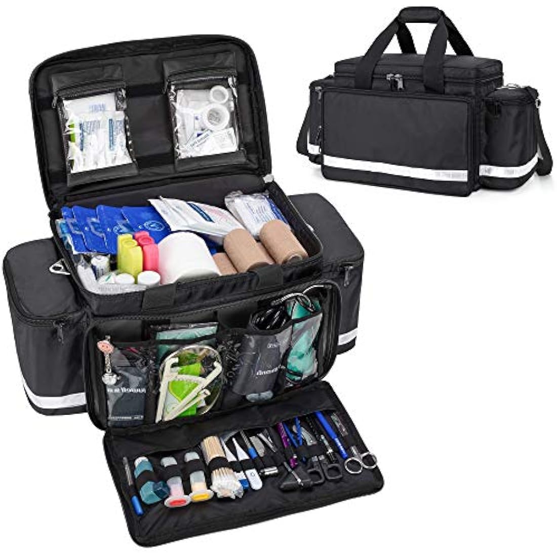 Trunab Large Emergency Trauma Bag | Professional EMT Medical Bag, Black