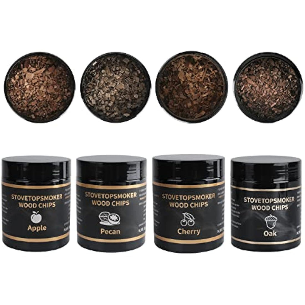BORUiT Smoker Wood Chips - 4 Flavor Variety Pack for BBQ and Cocktails