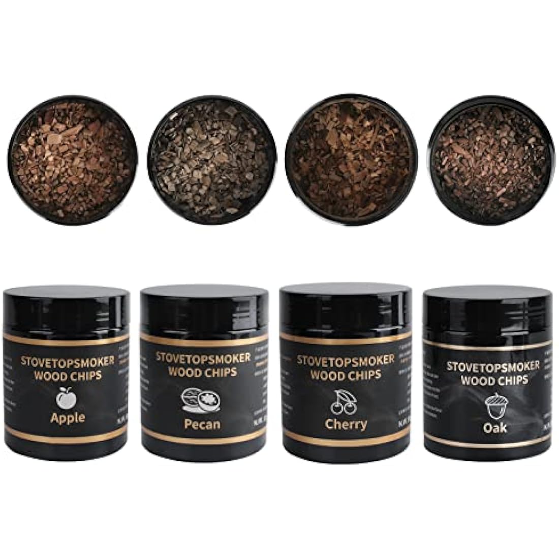 BORUiT Smoker Wood Chips - 4 Flavor Variety Pack for BBQ and Cocktails