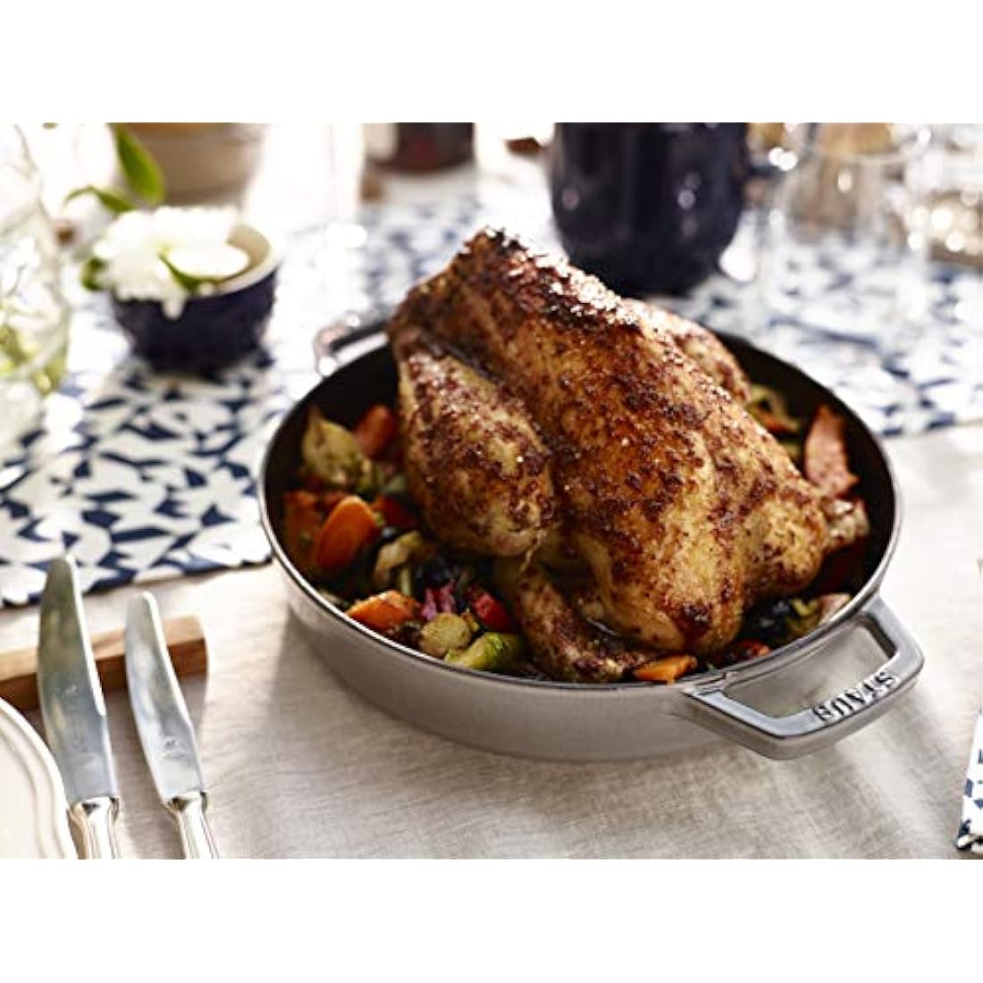 Staub Cast Iron Frying Pan with Two Handles, Graphite Grey, 26 cm