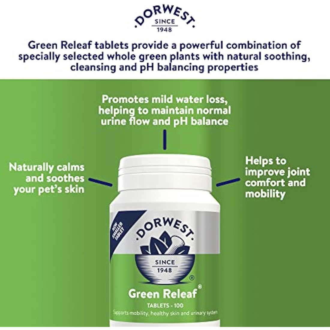Dorwest Green Releaf Tablets | Natural Joint & Skin Support for Pets
