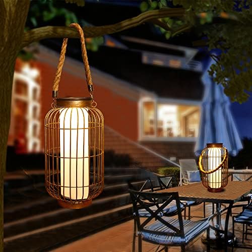 pearlstar Large Solar Lantern – Heavy Duty Metal Outdoor Hanging Light