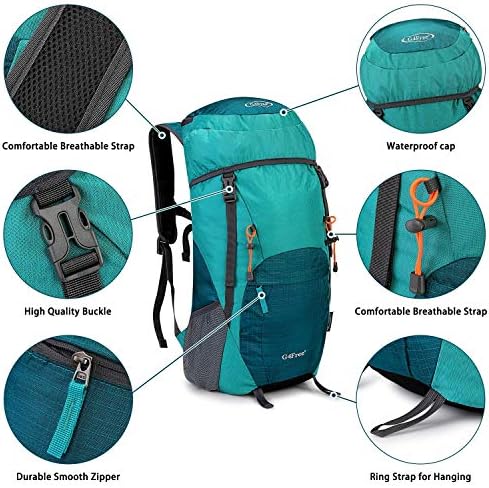 G4Free 40L Foldable Hiking Backpack | Lightweight Camping Rucksack