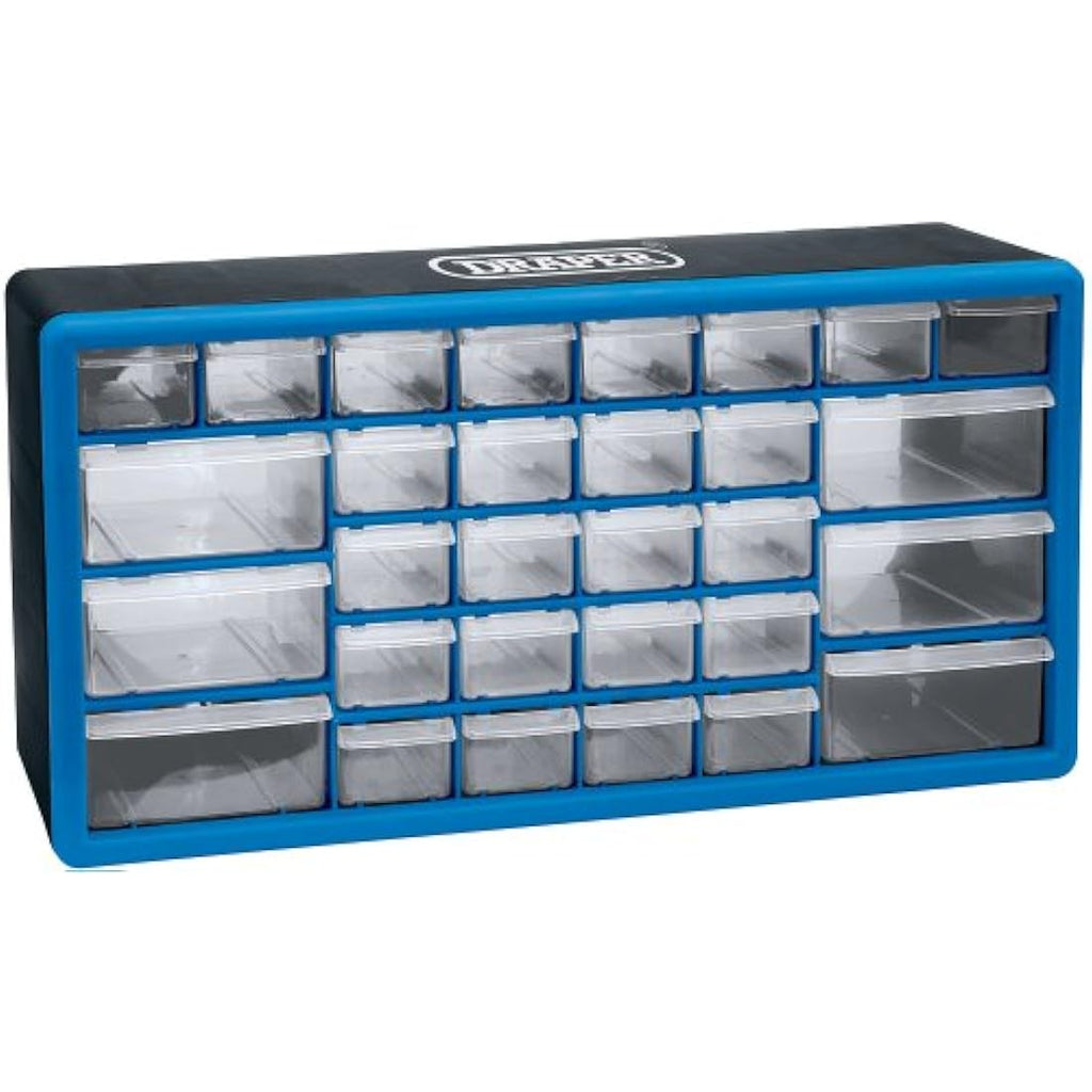 Draper 30 Drawer Plastic Tool Storage Unit | Wall Mountable Organiser