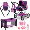 Bayer Design Dolls Pram Combi Grande Set – Purple Fairy Stroller