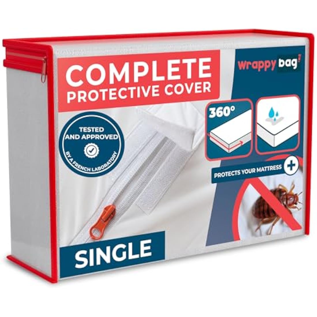Wrappybag Bed Bug Mattress Protector | Waterproof Cotton Single Size