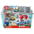 Hape City Railway Wooden Train Set with Storage Box - Ages 3 and Up