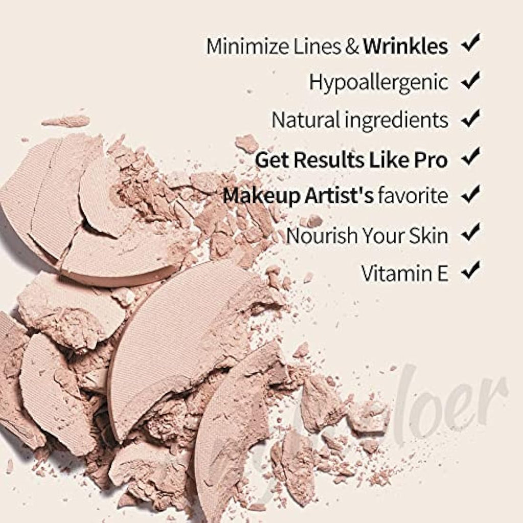 PHOERA Sheer Matte Fixing Powder – Long Lasting Vegan Pressed Powder
