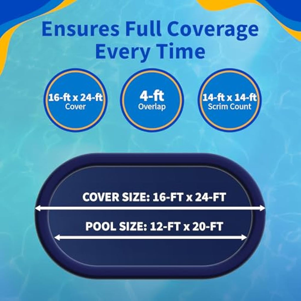 Blue Wave 12-ft x 20-ft Oval Above Ground Pool Winter Cover – 15-Year