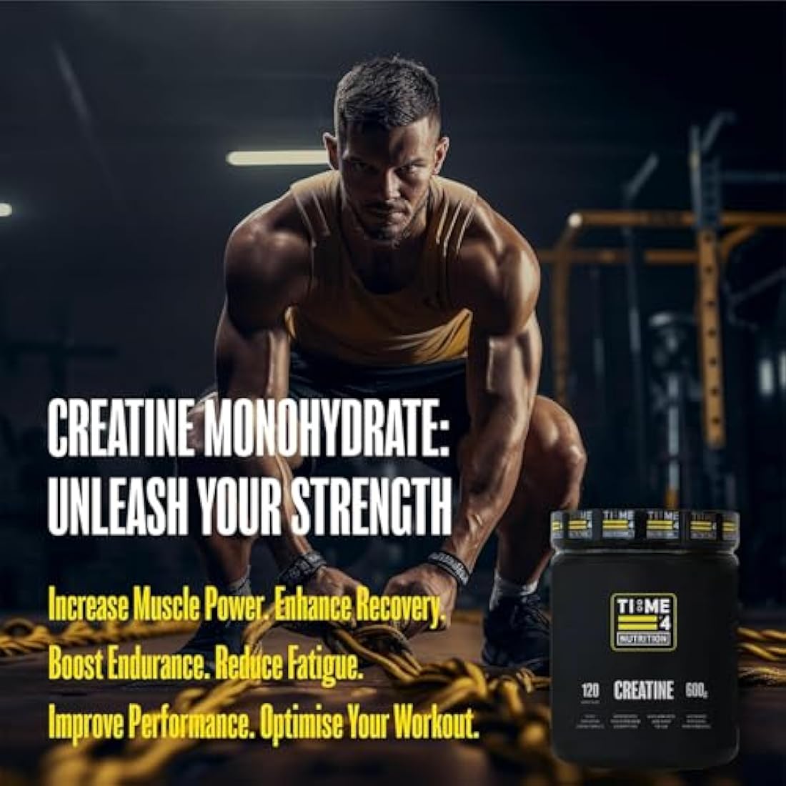 Time 4 Micronised Creatine Monohydrate Powder - 600g Unflavoured