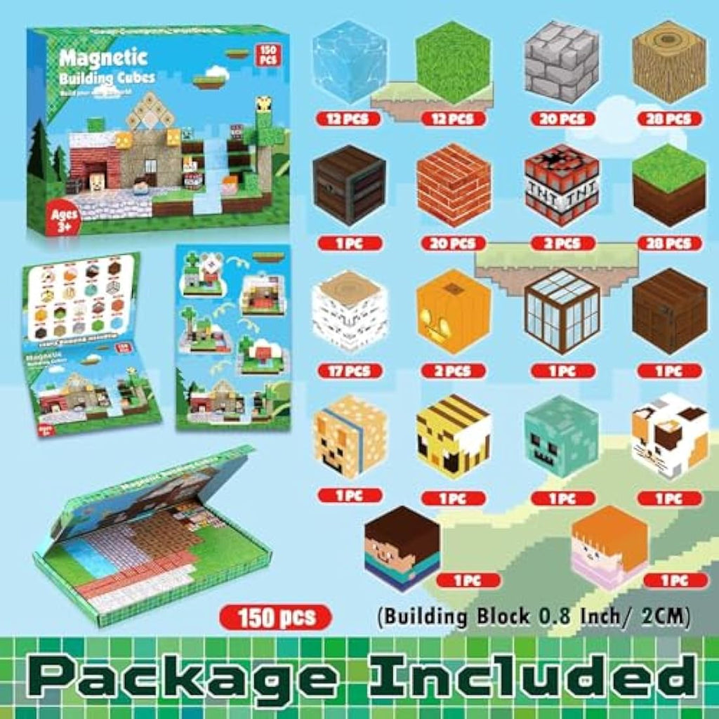 ToyUnited 150PCS Magnetic Building Blocks – STEM Sensory Construction Cubes