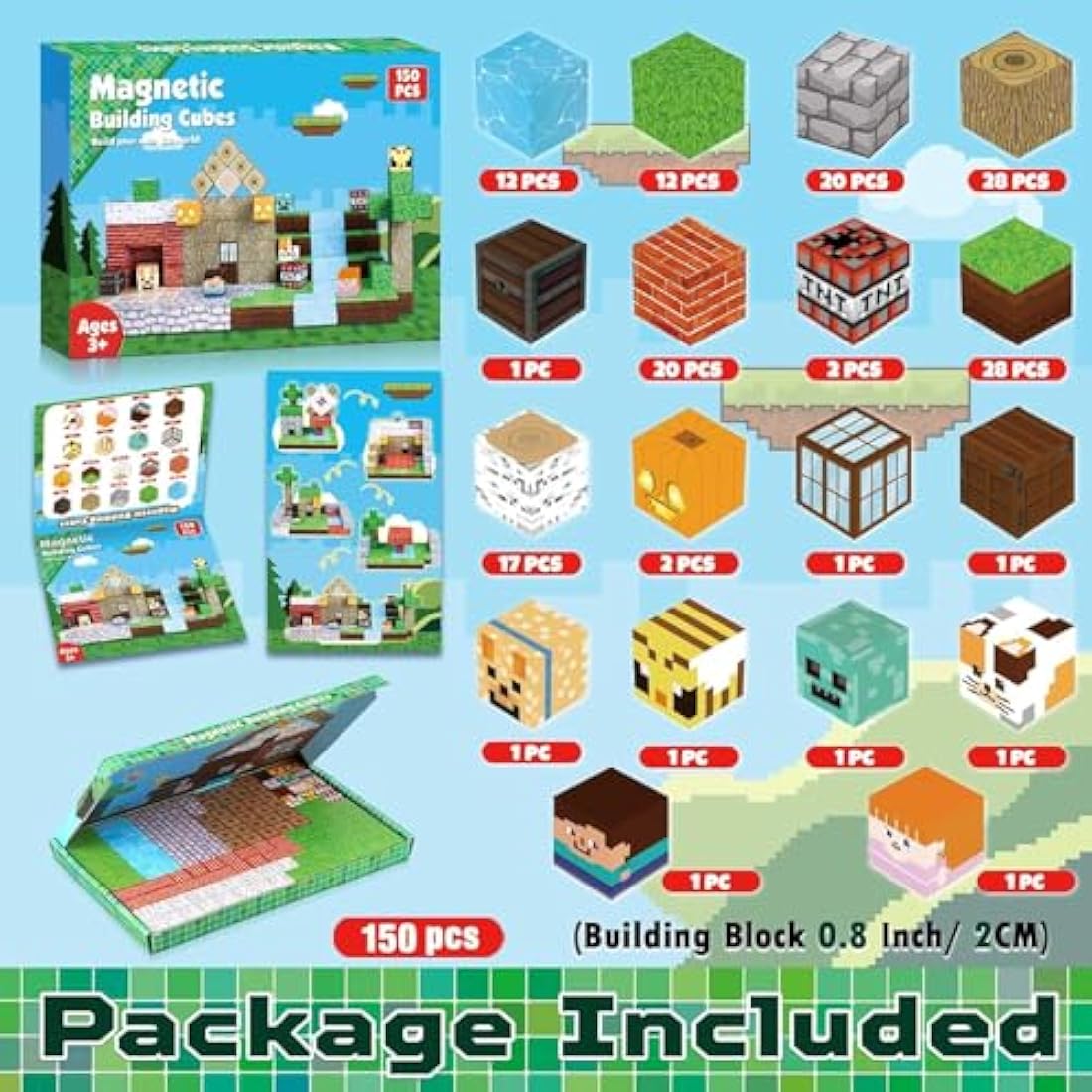 ToyUnited 150PCS Magnetic Building Blocks – STEM Sensory Construction Cubes