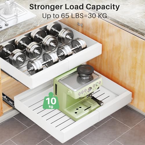 Kitstorack Pull Out Cabinet Organizer | Extendable Metal Sliding Drawer
