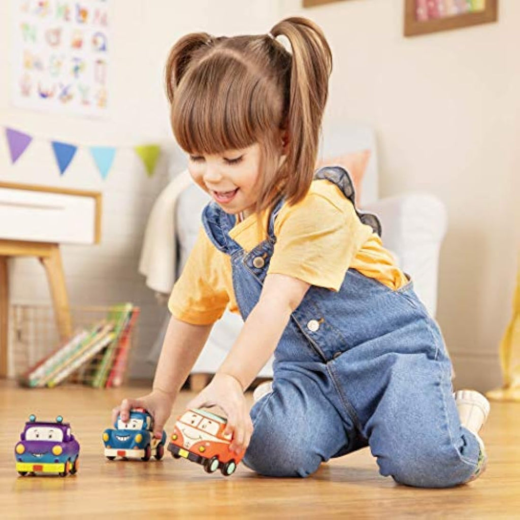 B. toys Pull-Back Toy Vehicles – 3 Mini Cars for Toddlers 12 Months+