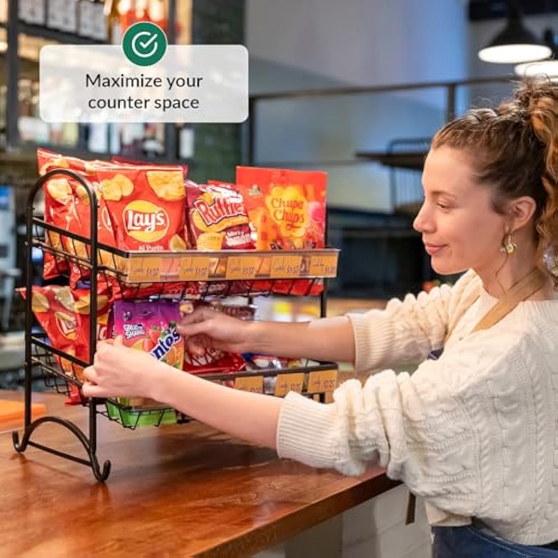 Jolof Store Stackable Candy Display Rack | 3-Tier Countertop Snack Organiser