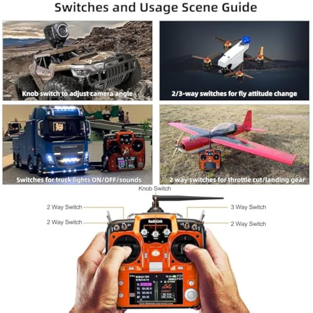 Radiolink AT10II 12CH RC Transmitter & R12DS Receiver Kit – Mode 2