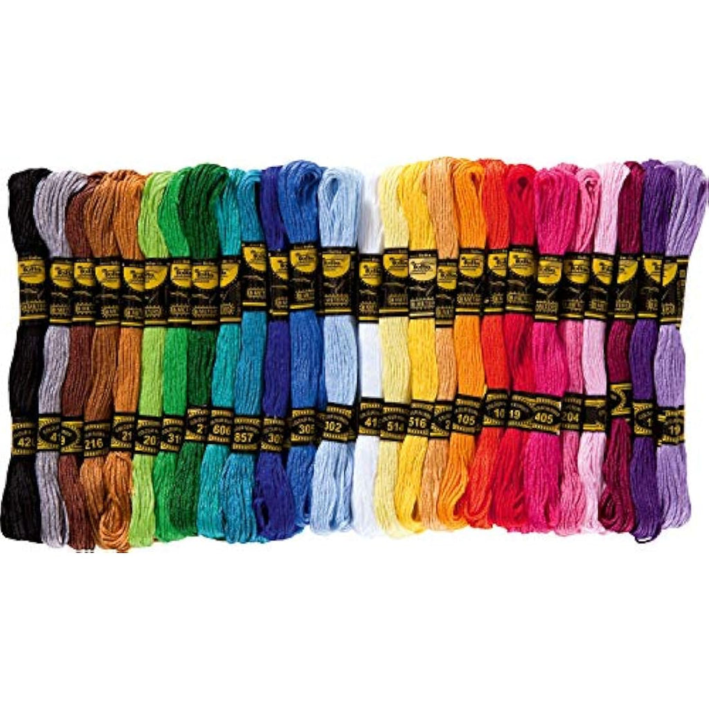Jolof Store Kaleido Embroidery Thread - 52 Skeins Mercerized Cotton