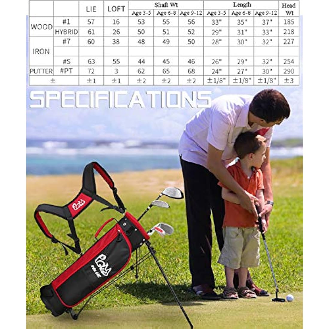 PGM Junior Golf Club Set for Kids | 5-Piece Right Hand Starter Kit