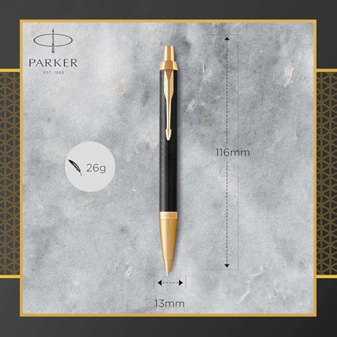 Parker IM Ballpoint Pen – Premium Black with Medium Point Blue Ink
