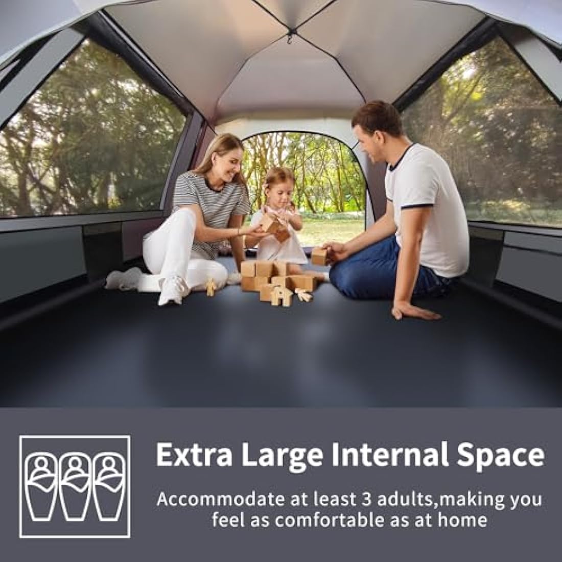 Yafaca 3-Person Pop Up Camping Tent – Waterproof Automatic Dome Shelter