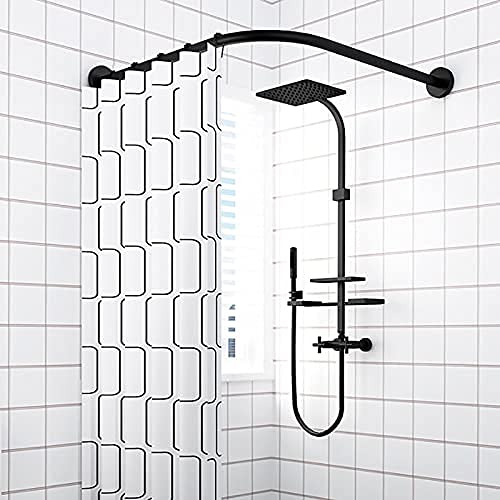 Jolof Store L-Shape Curved Shower Curtain Rail - Stainless Steel Rod