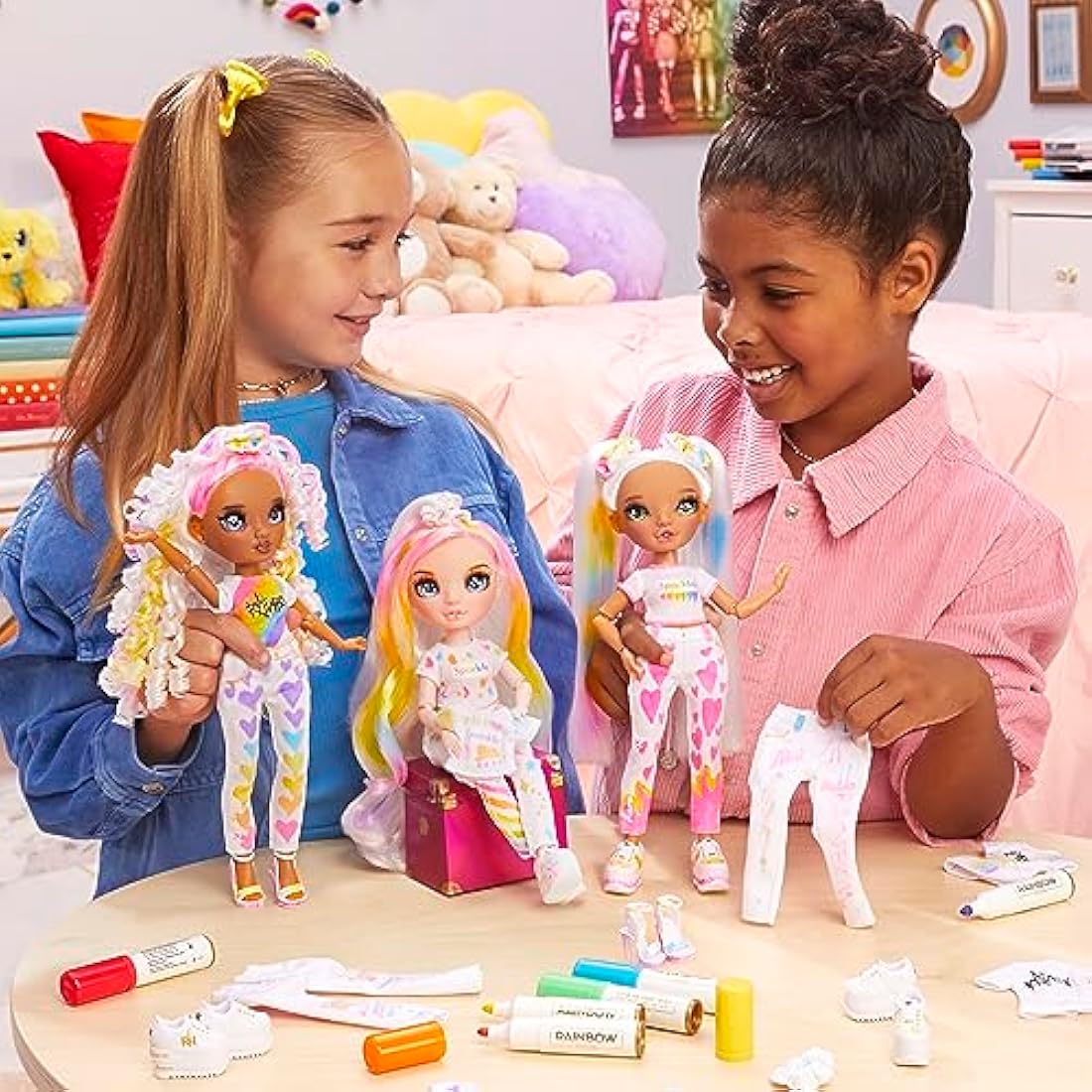 Rainbow High Colour & Create DIY Fashion Doll with Washable Markers