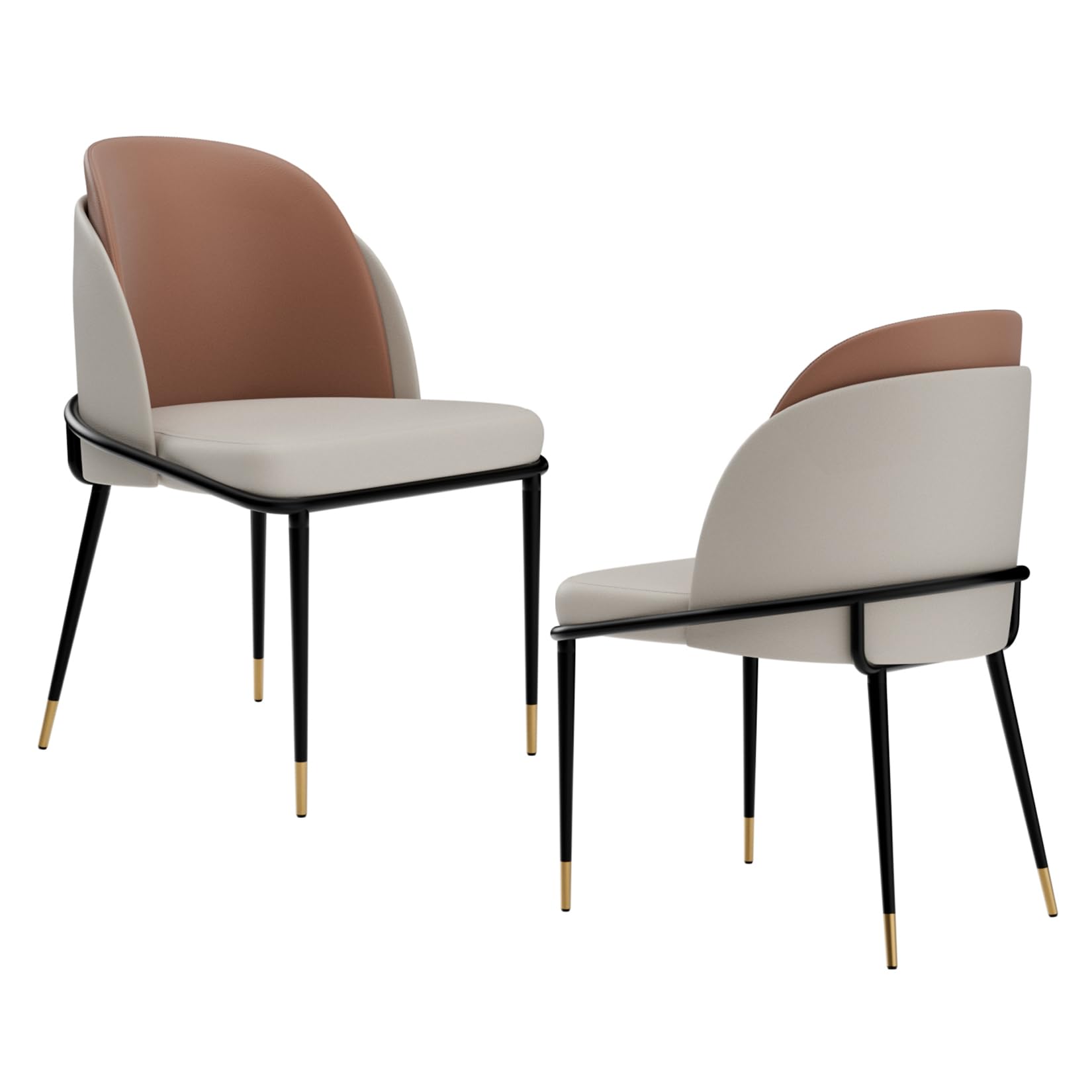 FATIVO Faux Leather Dining Chairs Set of 2 | Upholstered Armless Seats
