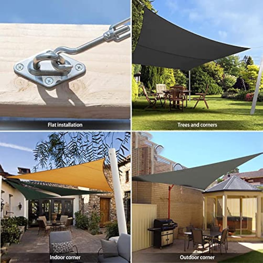 Sun Shade Sail Hardware Kit – M6 304 Stainless Steel Set