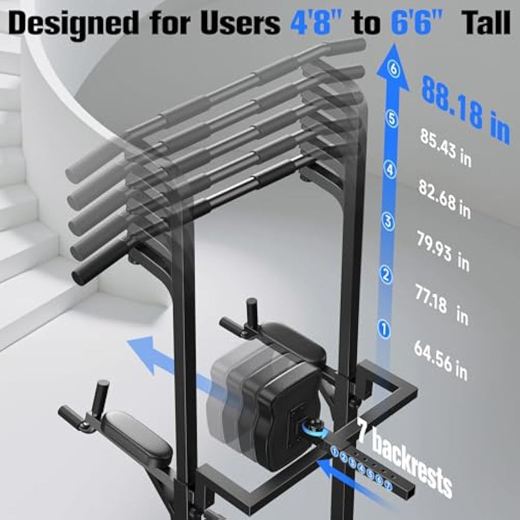 Sportsroyals Power Tower Dip Station - 450lbs Pull Up Bar for Home Gym