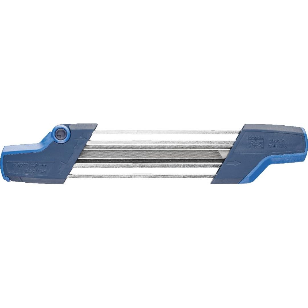 Pferd Chain Saw Sharpener – 4 mm Precision File Tool, Silver/Blue