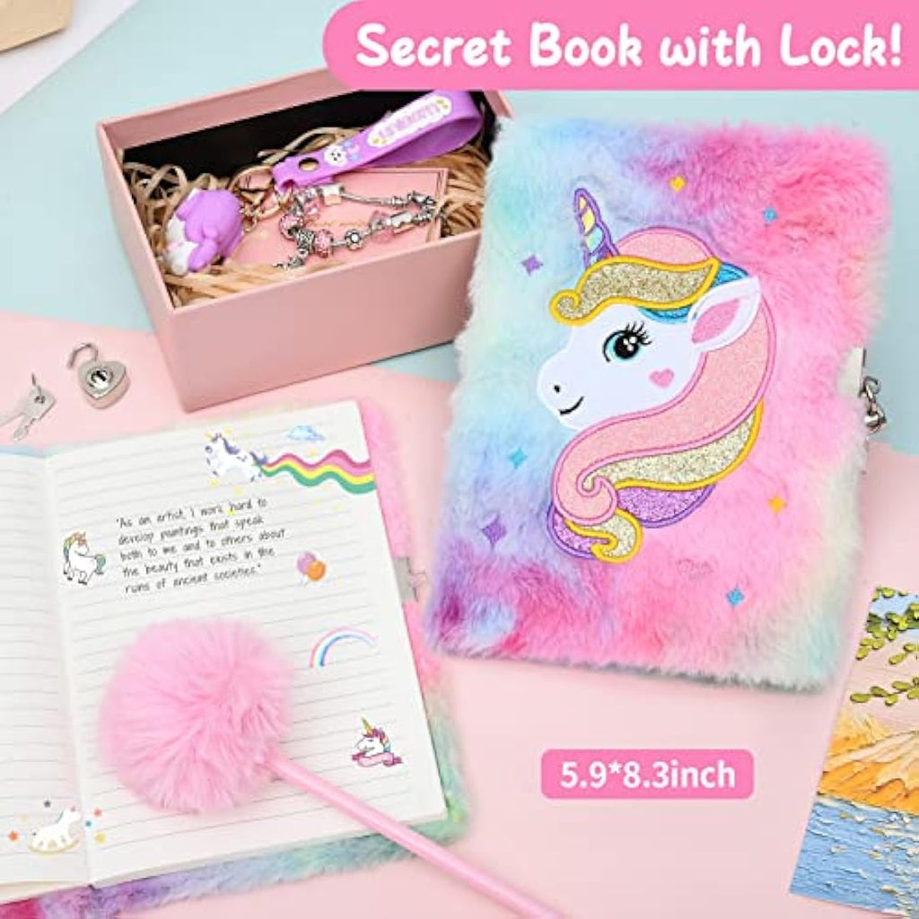 Latocos Unicorn Gift Set for Girls – Light Up Pillow & Plush Diary Kit