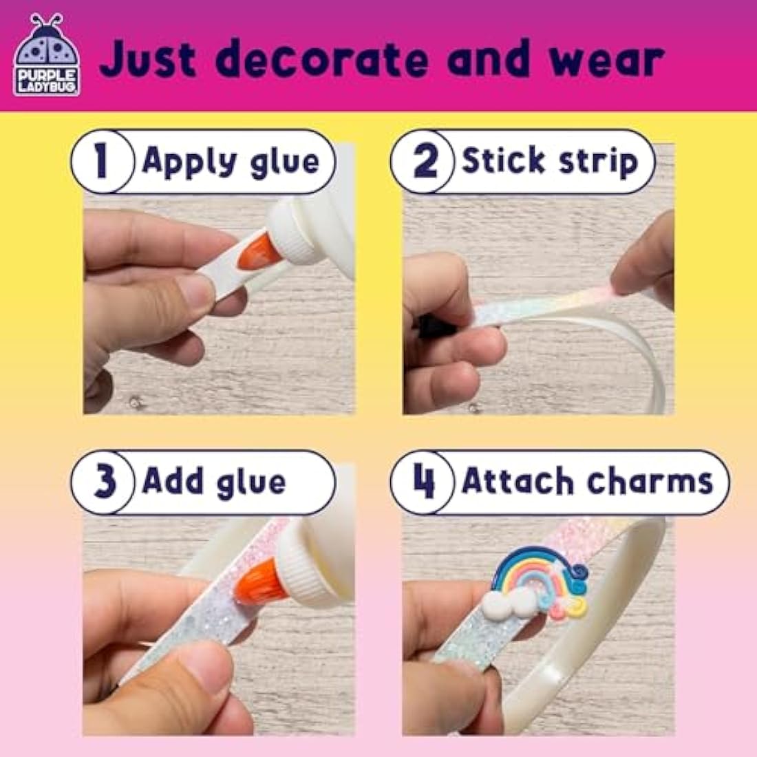 Purple Ladybug DIY Unicorn Headband Kit - Arts and Crafts for Girls