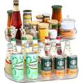 Voova 360° Rotating Lazy Susan Fridge Organizer – Clear PET Tray (2 Pack)